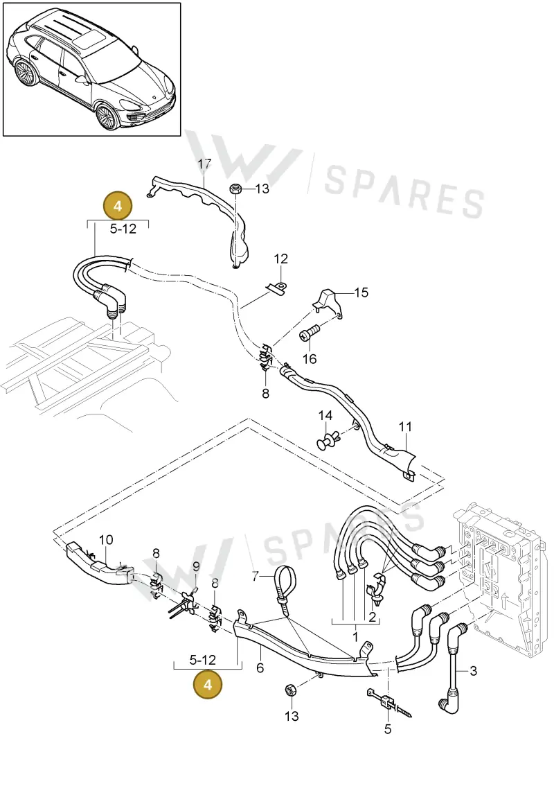 95861201510 — Porsche Cayenne (2010-2018) diagram p37901030, position 4