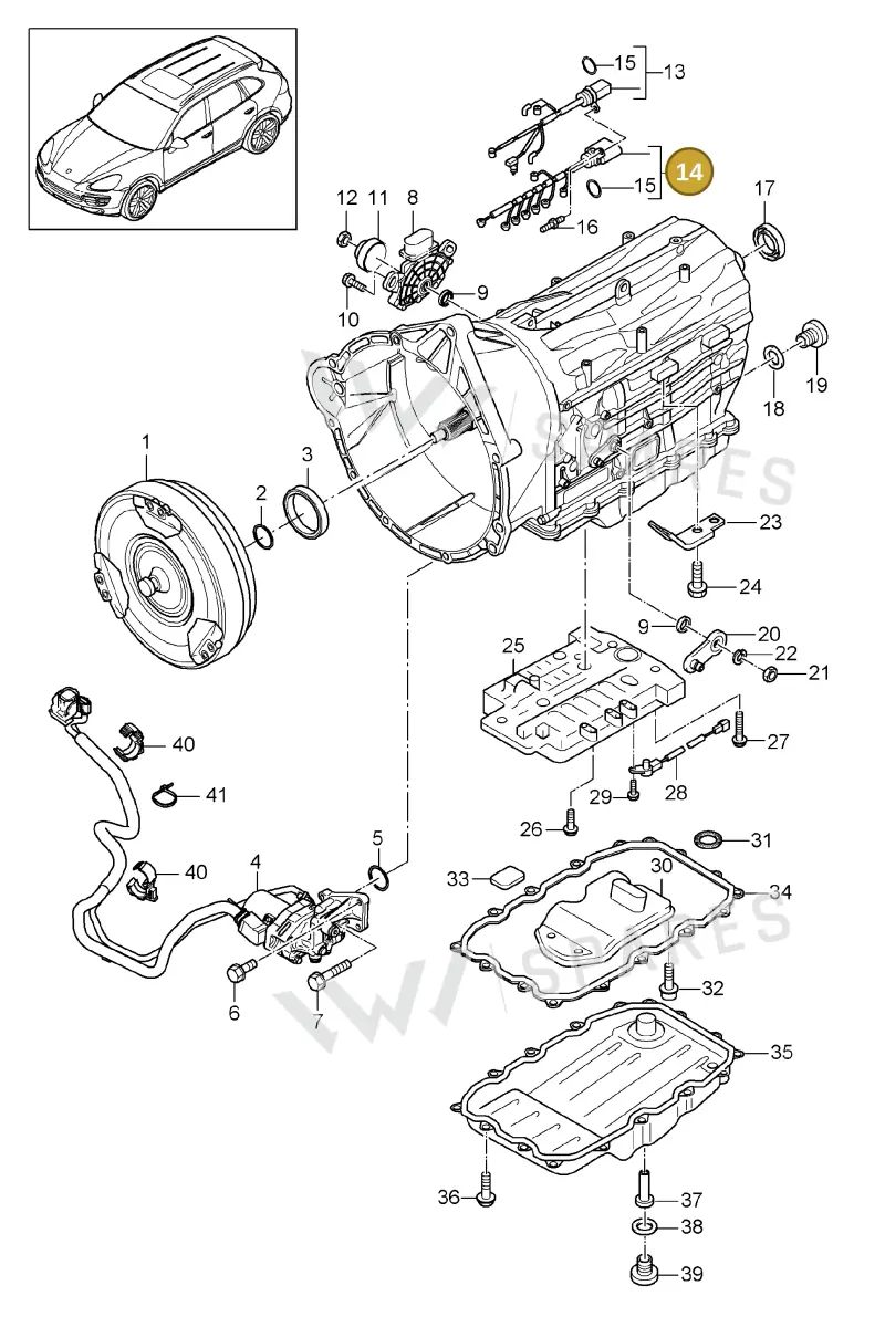 95861236300 — Porsche Cayenne (2010-2018) diagram p37320020, position 14