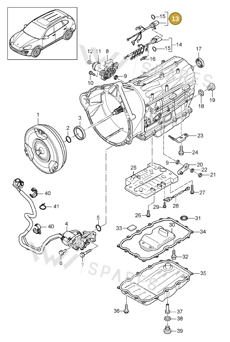 95861236310 — Porsche Cayenne (2010-2018) diagram p37320020, position 13