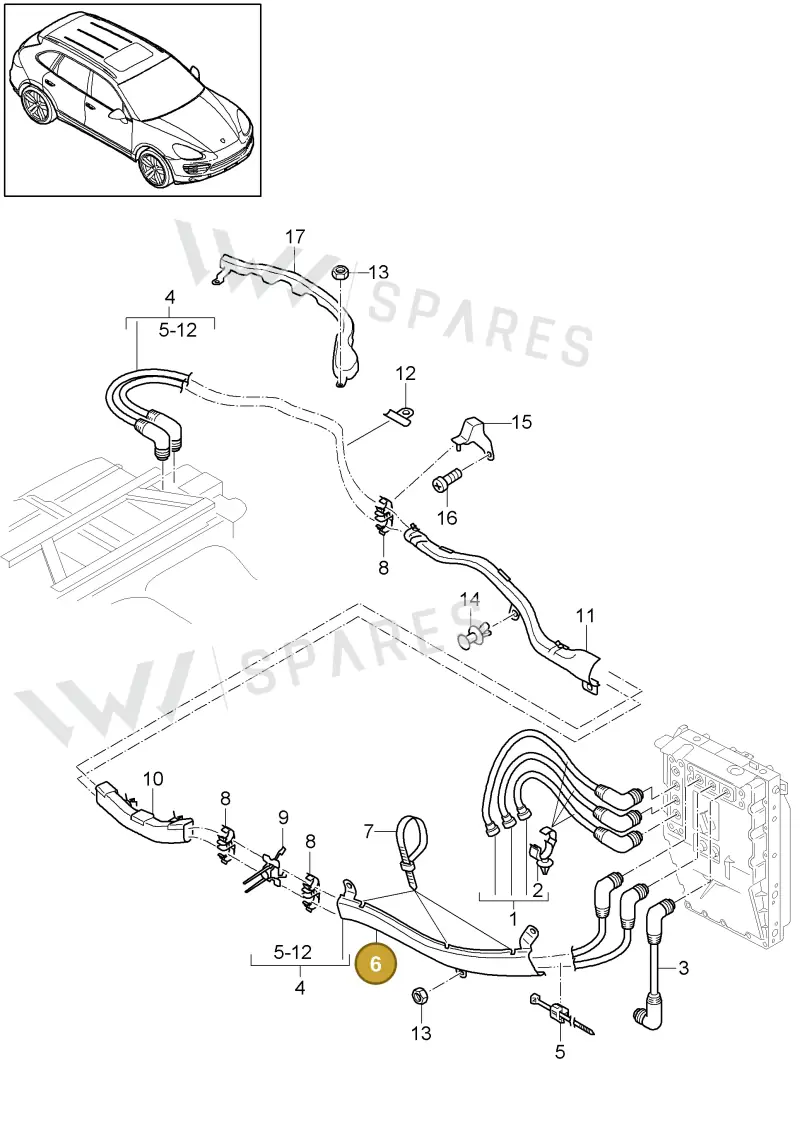 95861285100 — Porsche Cayenne (2010-2018) diagram p37901030, position 6