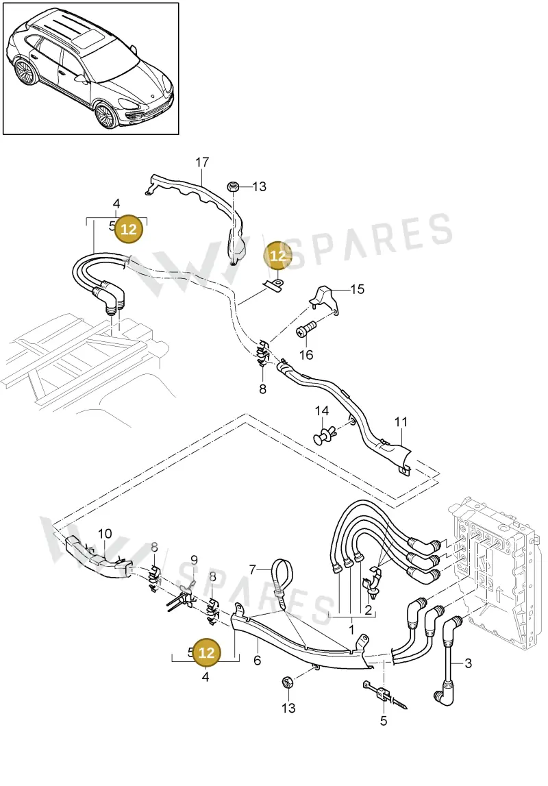 95861285500 — Porsche Cayenne (2010-2018) diagram p37901030, position 12