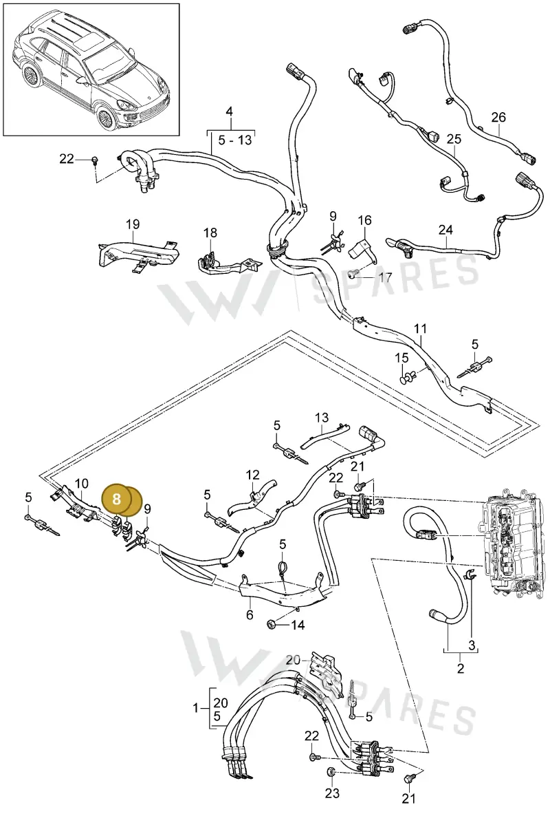 95861286000 — Porsche Cayenne (2010-2018) diagram p37901030, position 8