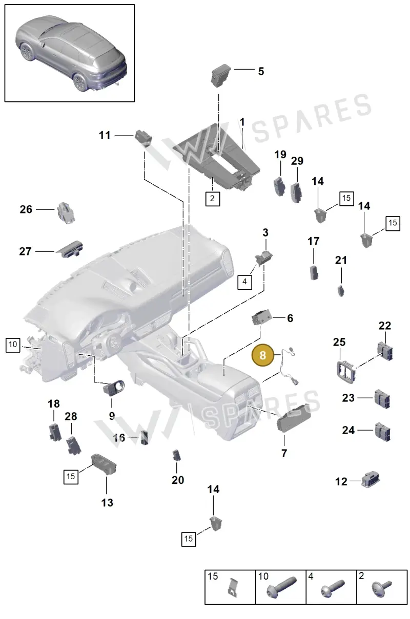 95861360100 — Porsche Cayenne (2017-2023) diagram p51903010, position 8