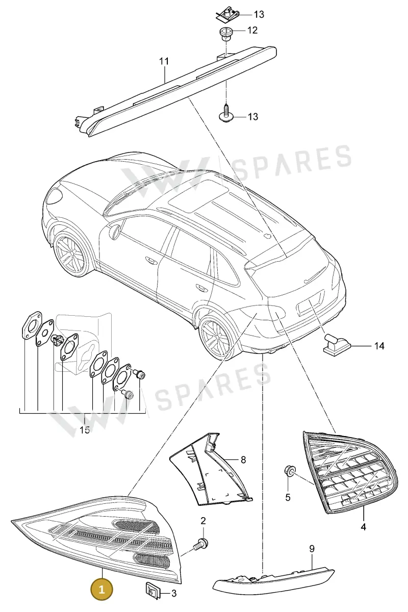 95863106201 — Porsche Cayenne (2010-2018) diagram p37905000, position 1