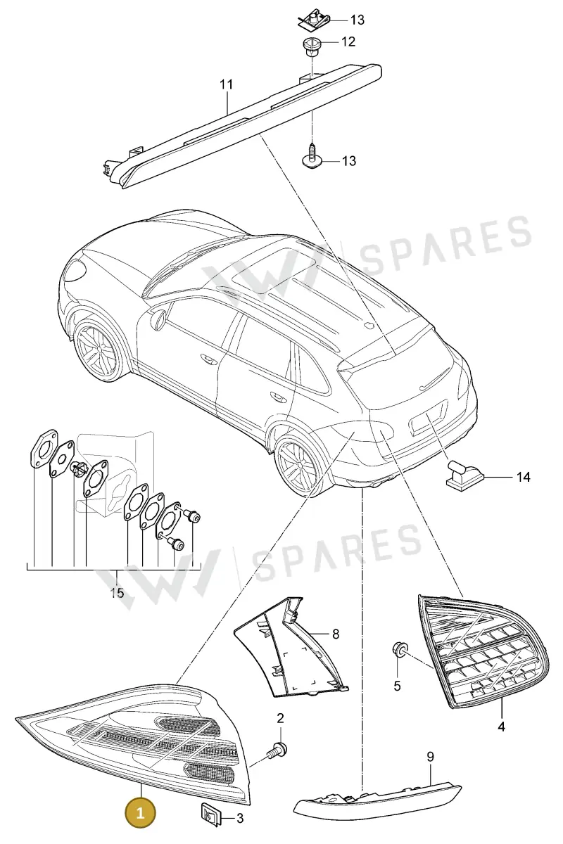 95863106211 — Porsche Cayenne (2010-2018) diagram p37905000, position 1