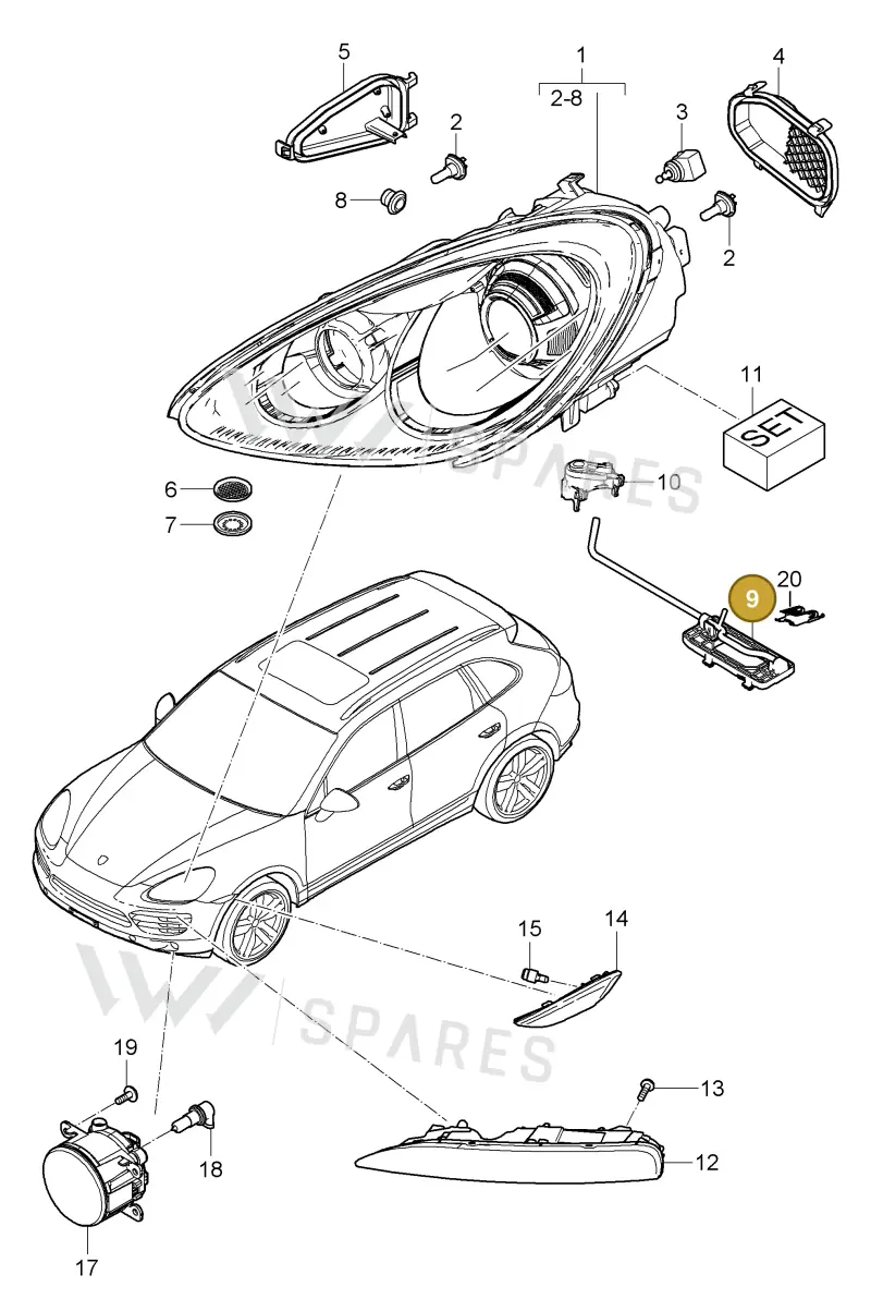 95863151900 — Porsche Cayenne (2010-2018) diagram p37905000, position 9