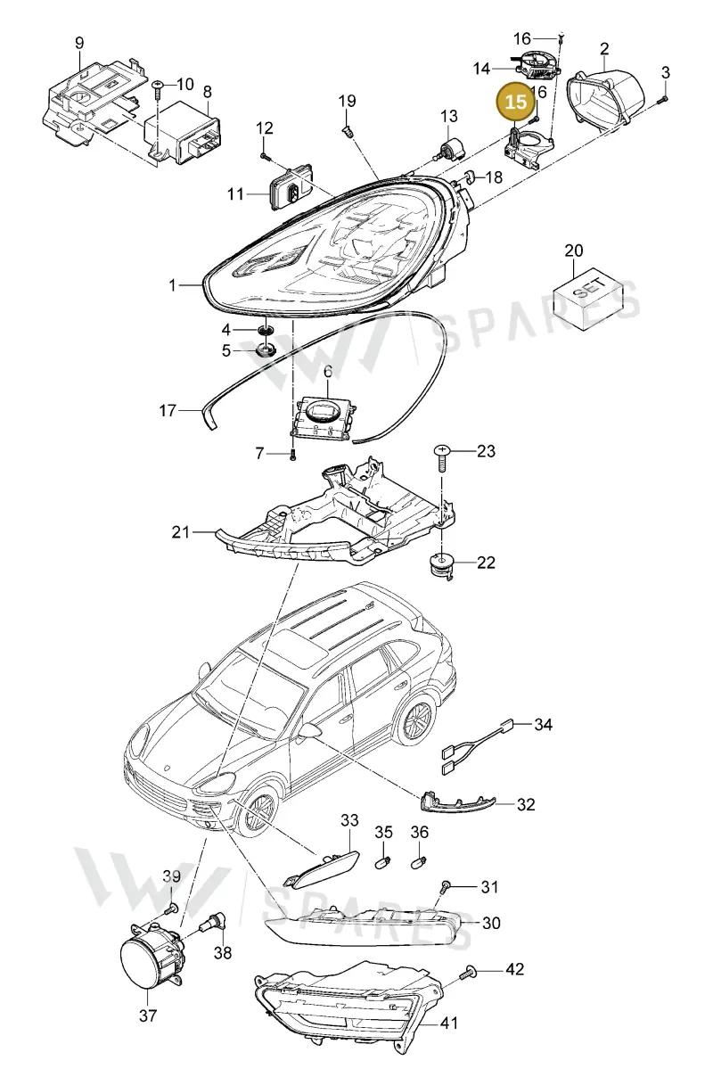95863159300 — Porsche Cayenne (2010-2018) diagram p37905000, position 15