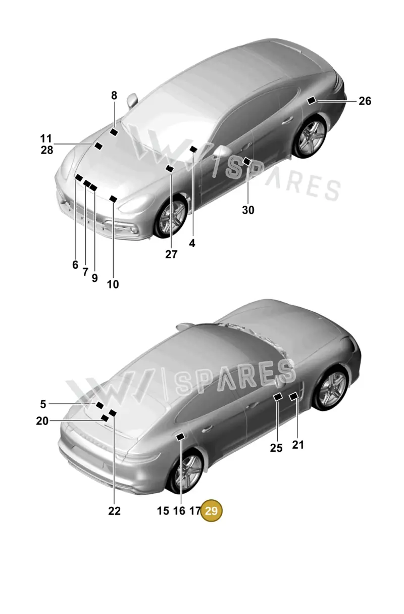 95870111900 — Porsche Panamera (2016-2020) diagram p49001005, position 29