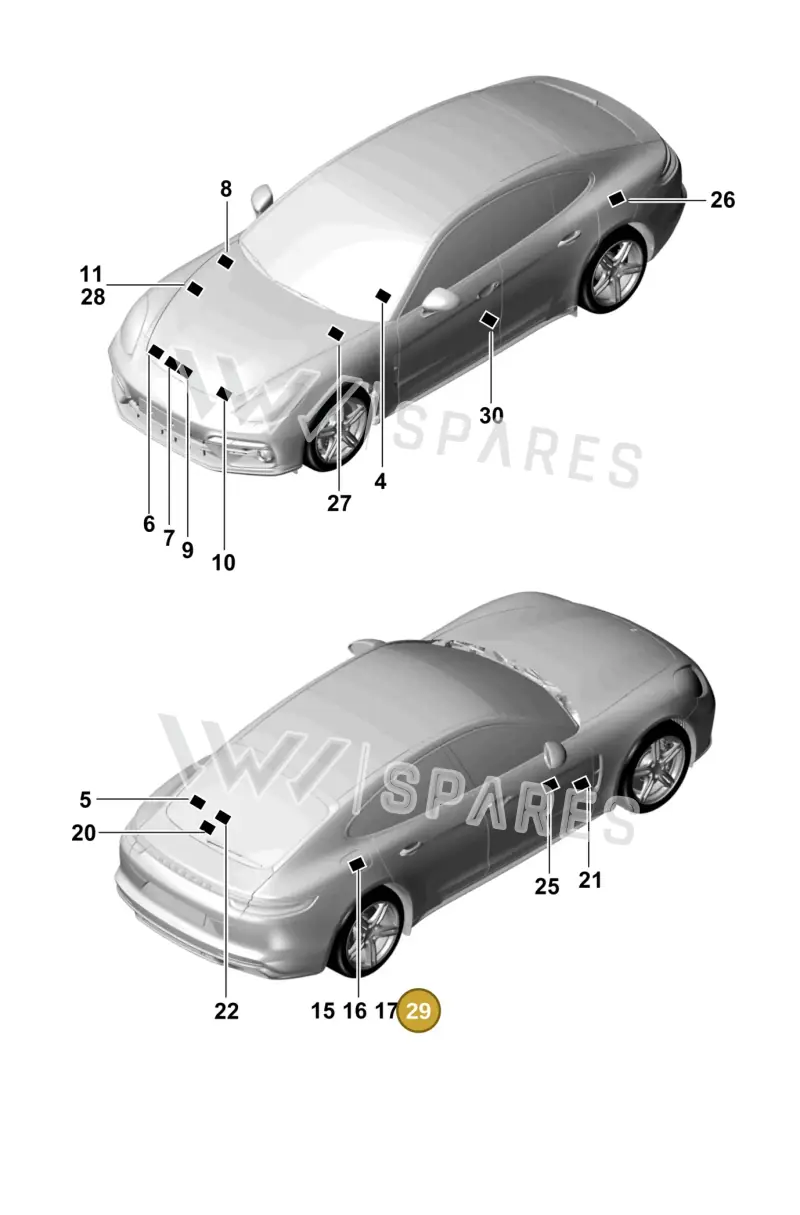 95870111910 — Porsche Panamera (2016-2020) diagram p49001005, position 29