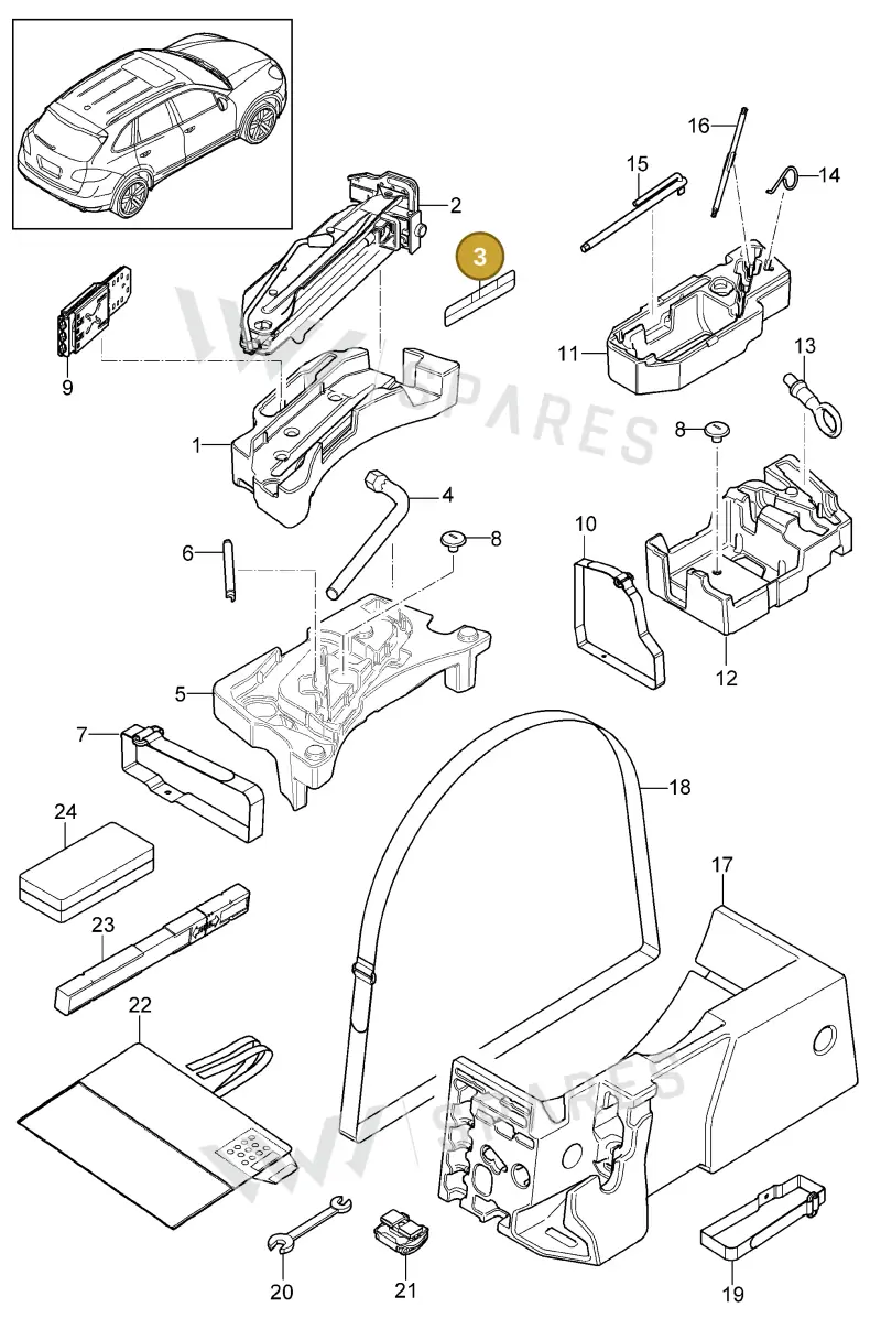 95870128300 — Porsche Cayenne (2010-2018) diagram p37001000, position 3
