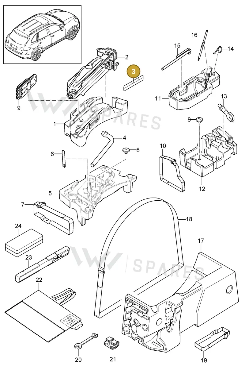 95870128500 — Porsche Cayenne (2010-2018) diagram p37001000, position 3