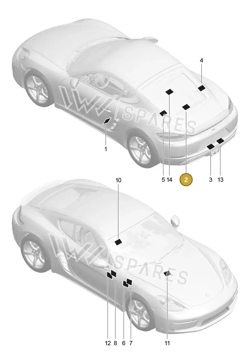 95870128901 — Porsche Cayman (2016-) diagram p50001005, position 2