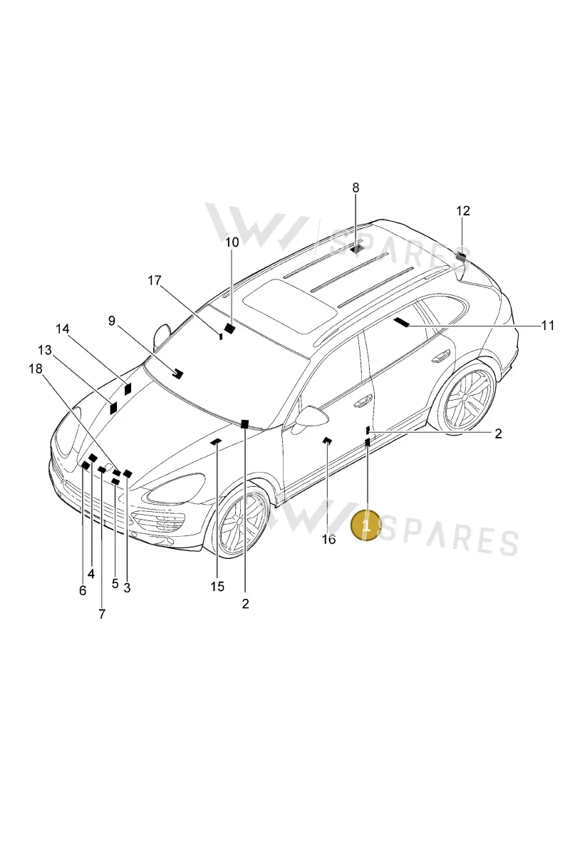 95870129810 — Porsche Cayenne (2010-2018) diagram p37001000, position 1