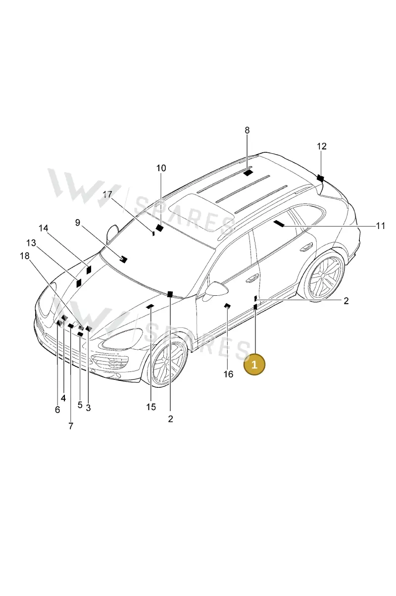 95870130290 — Porsche Cayenne (2010-2018) diagram p37001000, position 1
