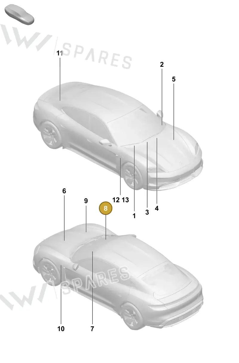 95870142110 — Porsche Taycan Sport Turismo (2023-2025) diagram p64003100, position 8