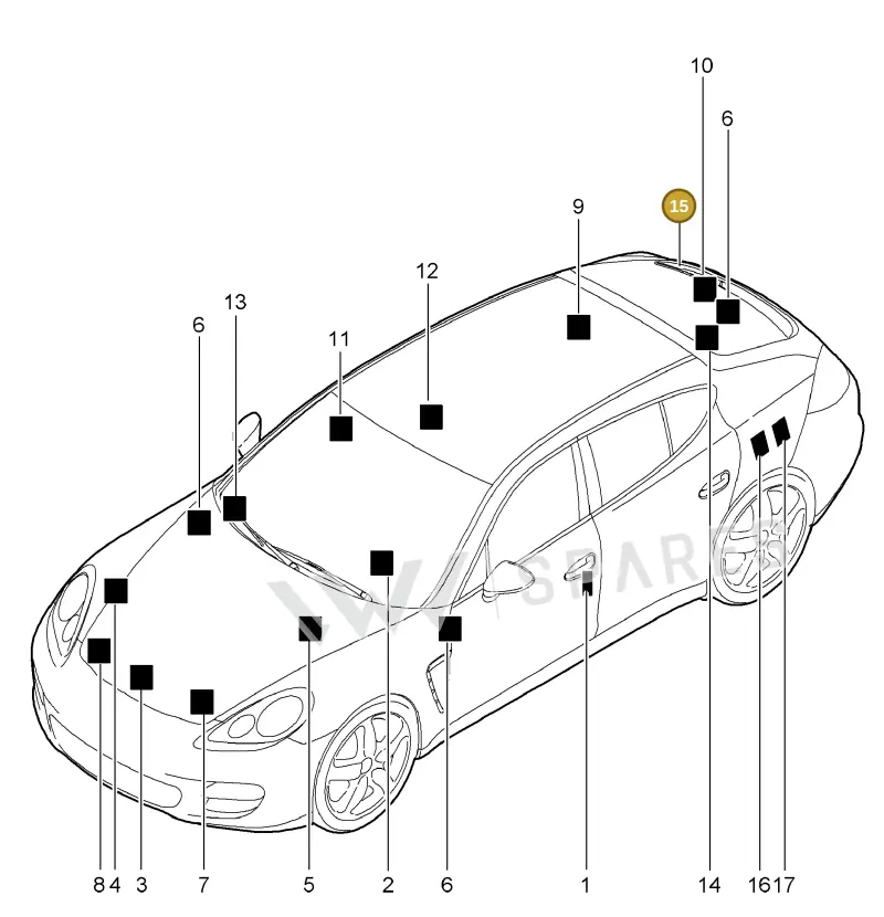 95870168000 — Porsche Panamera (2009-2016) diagram p35001005, position 15