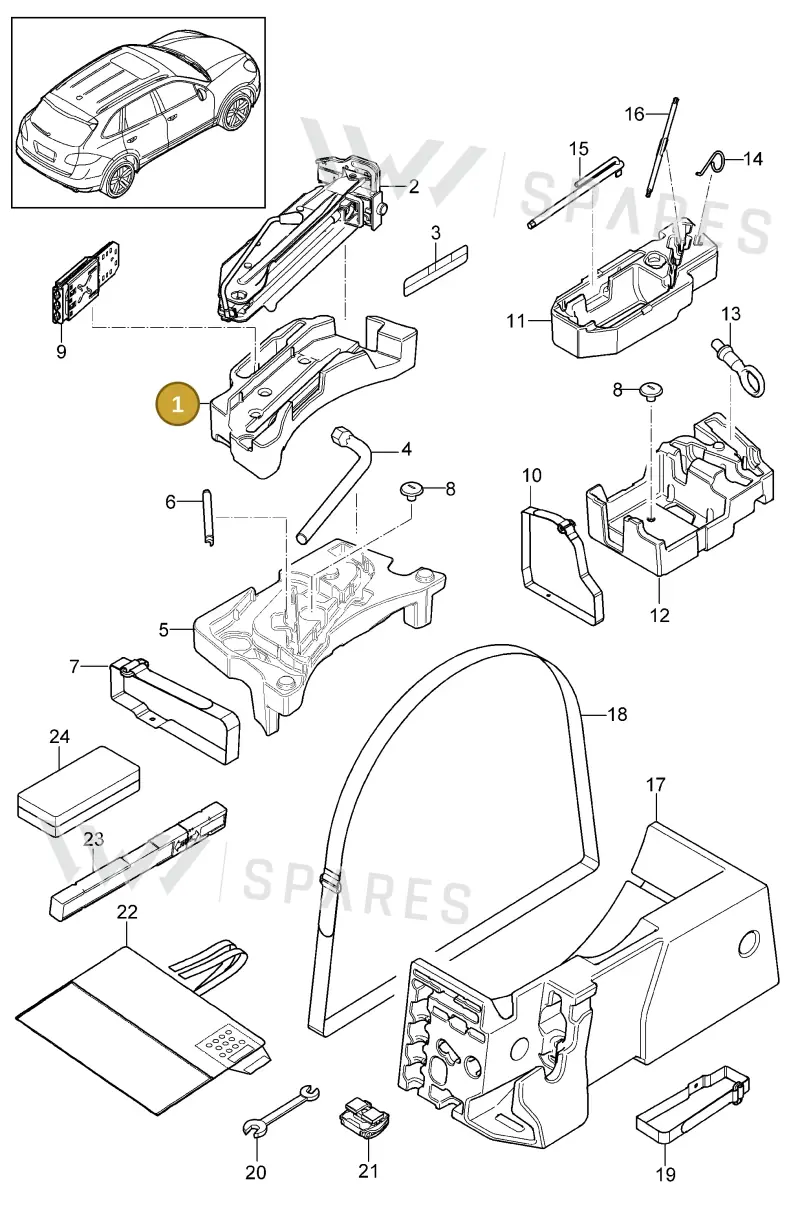 95872110100 — Porsche Cayenne (2010-2018) diagram p37001000, position 1