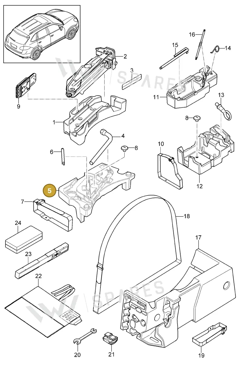 95872110210 — Porsche Cayenne (2010-2018) diagram p37001000, position 5