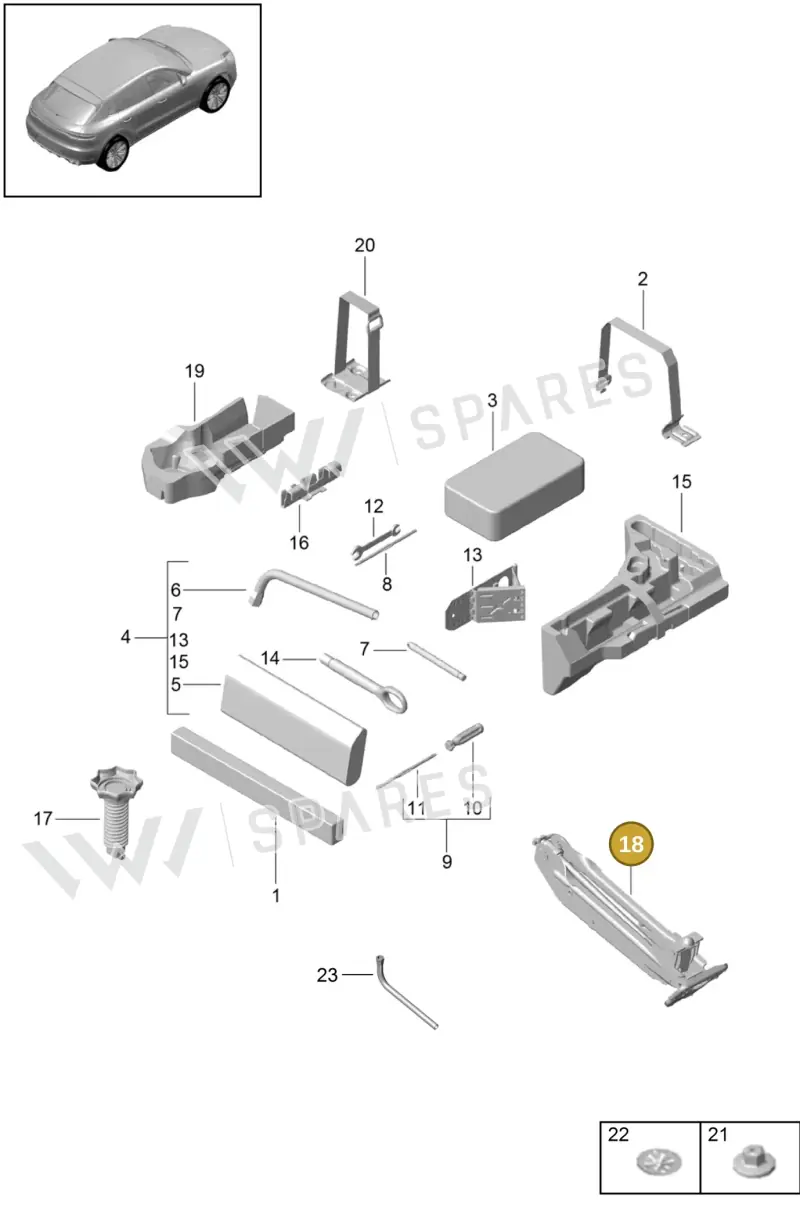 95872121101 — Porsche Macan (2018-2022) diagram p52001000, position 18