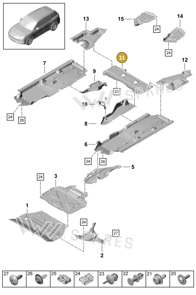 95880403300 — Porsche Cayenne (2017-2023) diagram p51801070, position 11