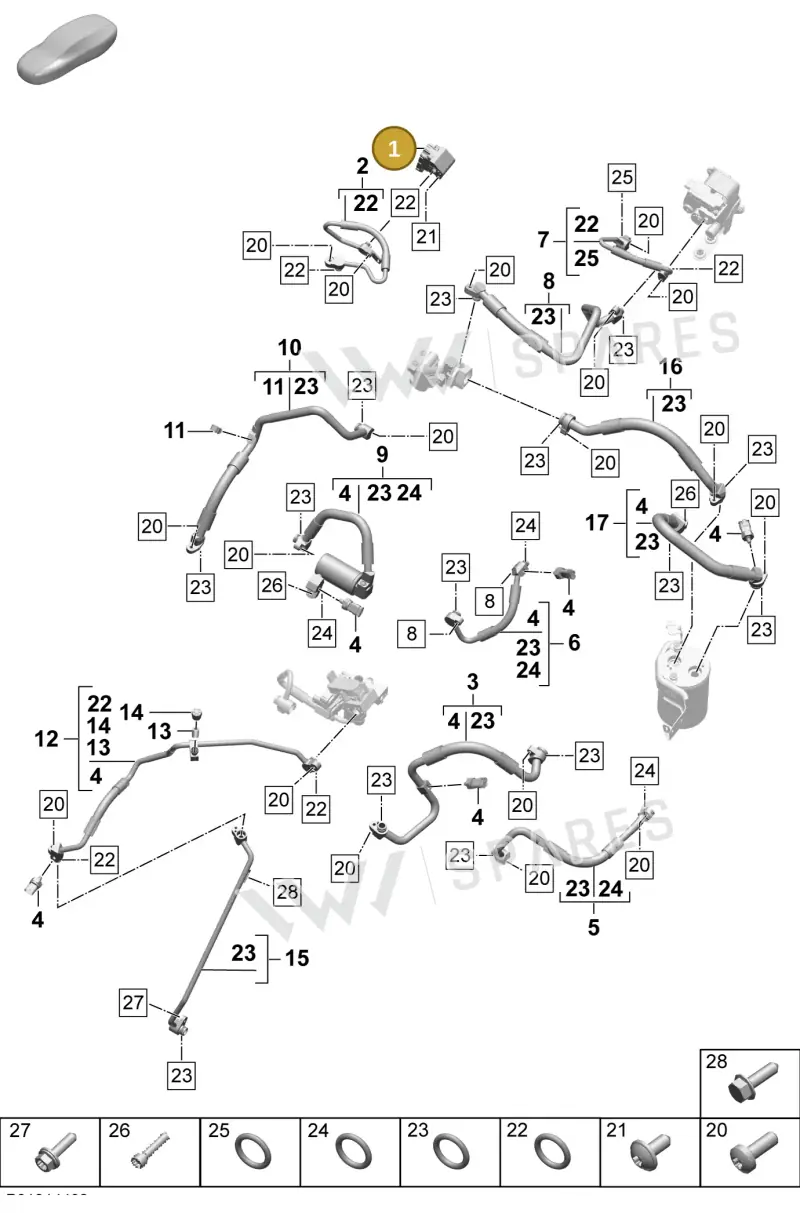 958816590 — Porsche Macan (2024-2024) diagram p61814402, position 1