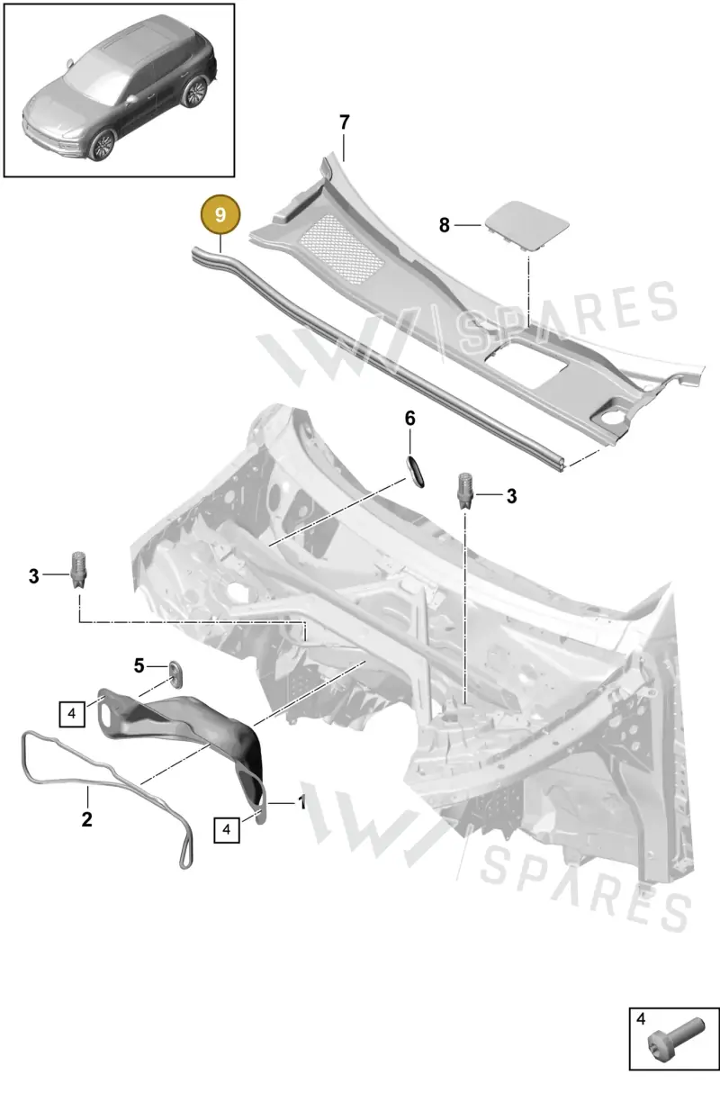 95882372300 — Porsche Cayenne (2017-2023) diagram p51000008, position 9