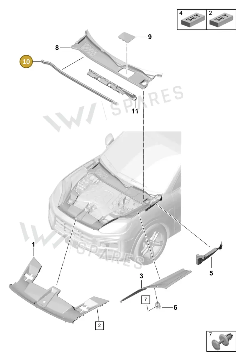 95882372300 — Porsche Cayenne Coupe (2023-2023) diagram p60807070, position 10