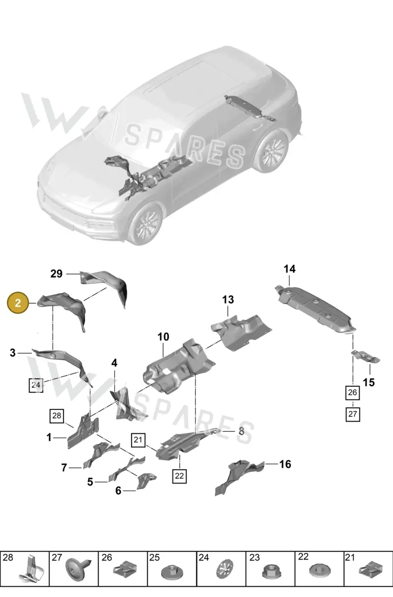 95882562110 — Porsche Cayenne (2017-2023) diagram p51801080, position 2