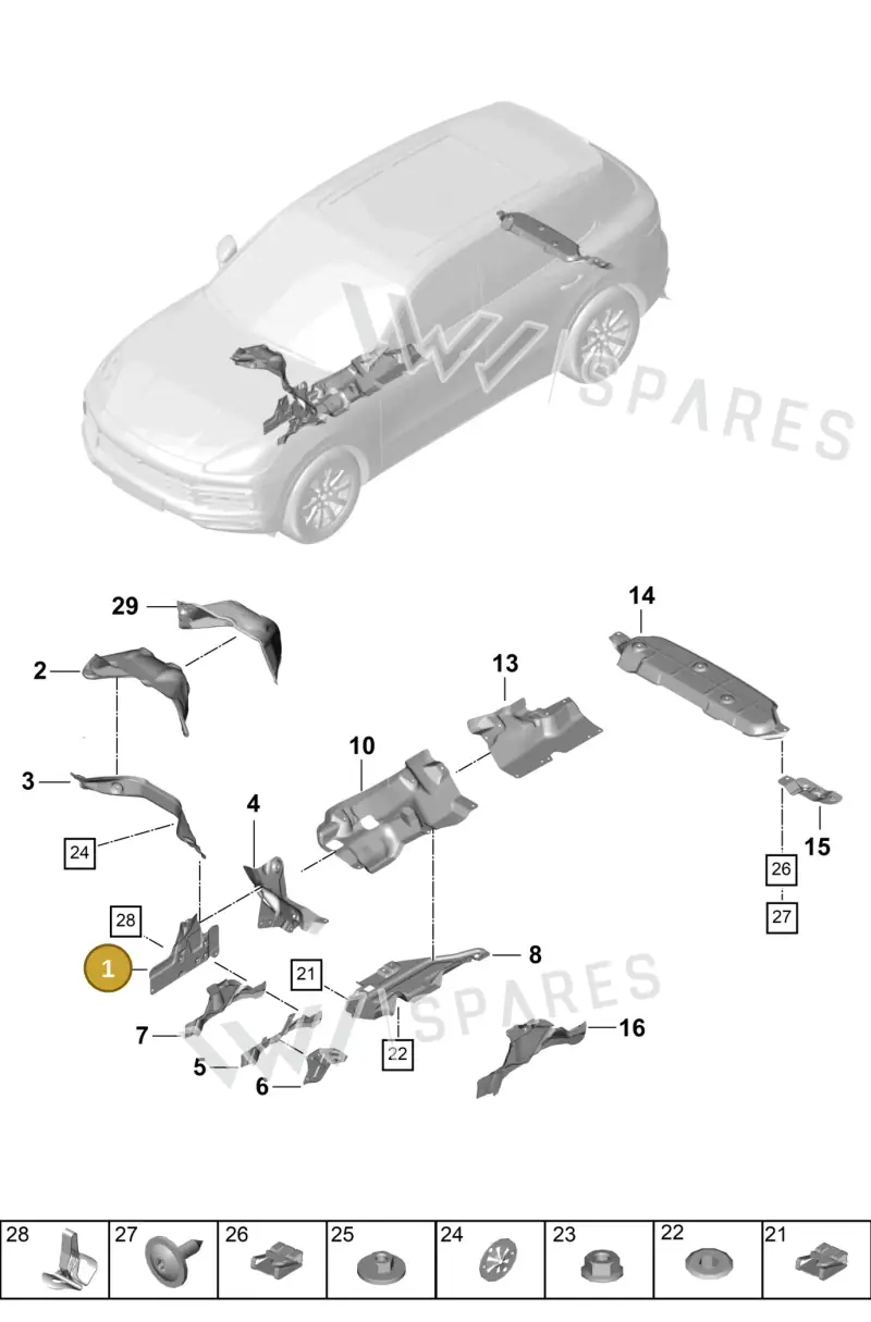 95882564100 — Porsche Cayenne Diesel V6 (2017-2023) diagram p51801080, position 1