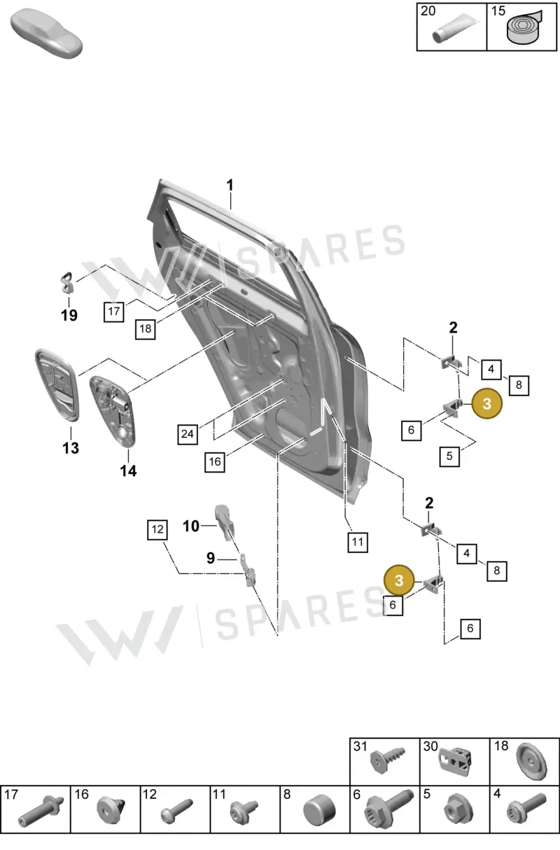 95883140400 — Porsche Cayenne Coupe (2023-2023) diagram p60804050, position 3