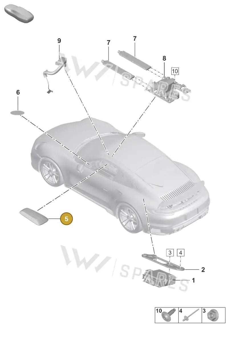 958862077A — Porsche 911 (2020-2022) diagram p57901070, position 5