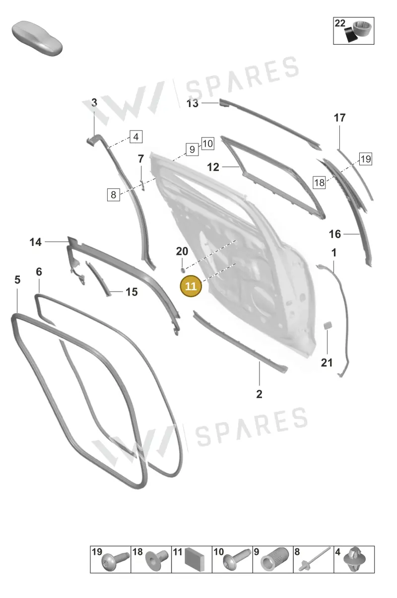 958899211 — Porsche Panamera (2020-2023) diagram p58804250, position 11