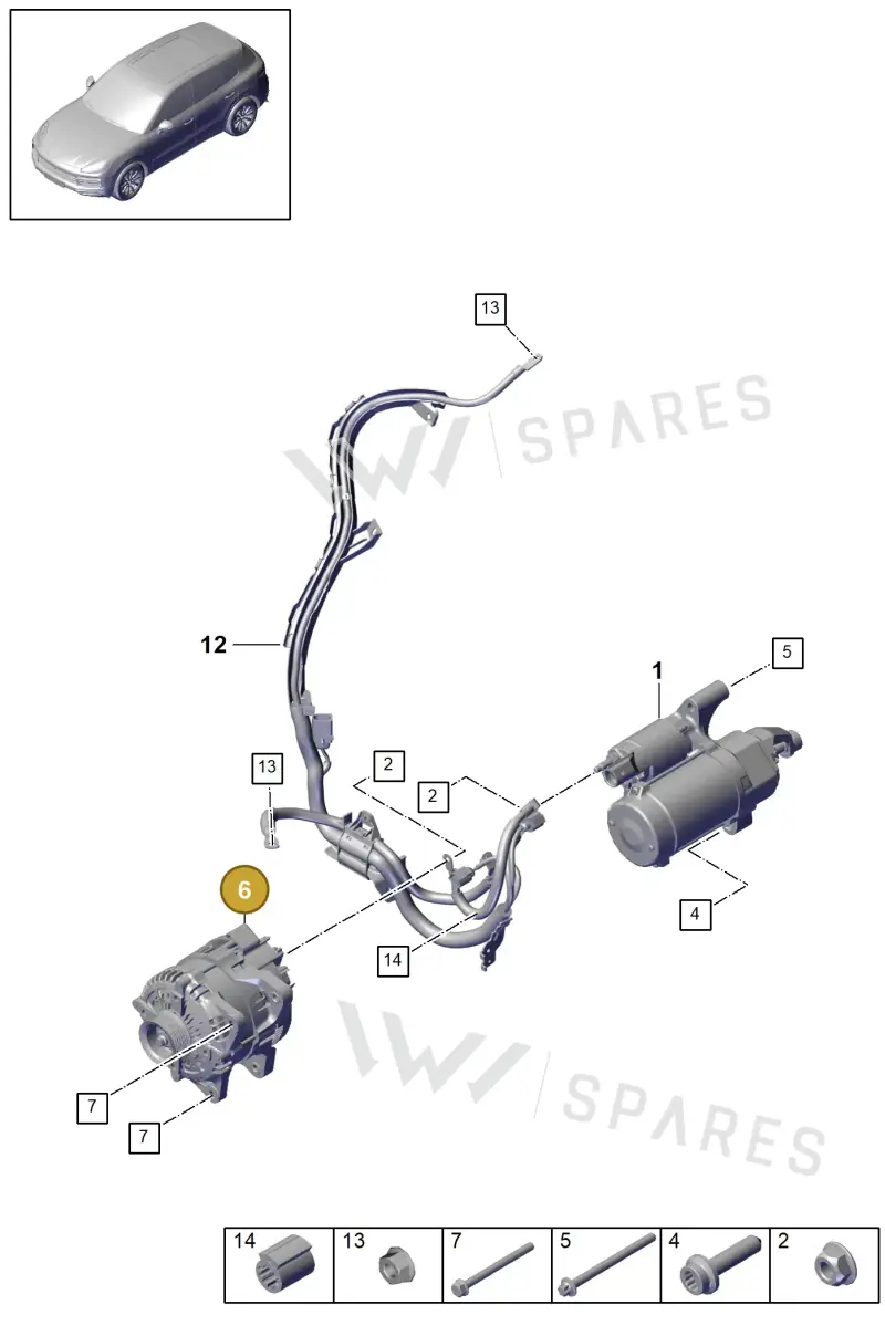95890302401 — Porsche Cayenne (2017-2023) diagram p51902005, position 6