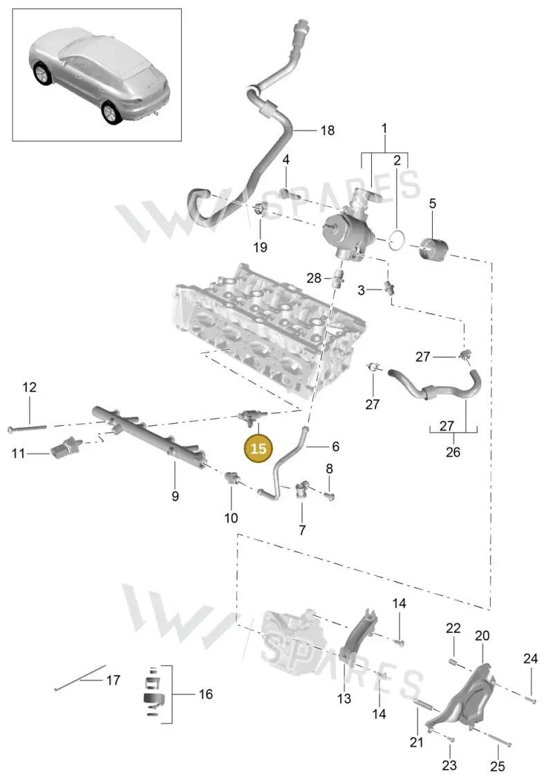 95890603600 — Porsche Macan GTS (2013-2018) diagram p44107050, position 15