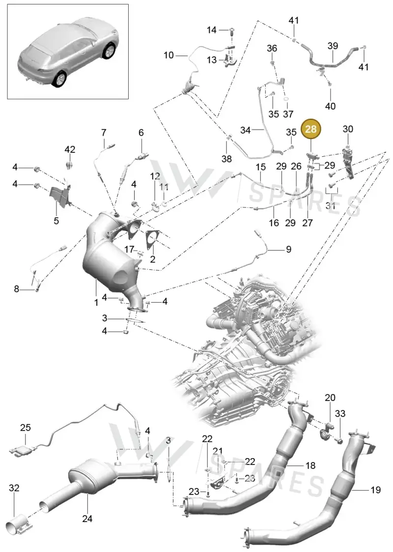 958906051 — Porsche Macan (2013-2018) diagram p44202035, position 28