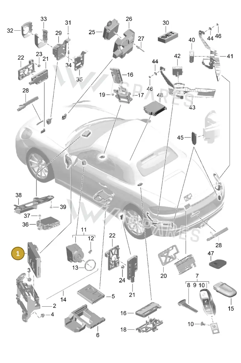 958907064L — Porsche Boxster (2016-2019) diagram p48901004, position 1