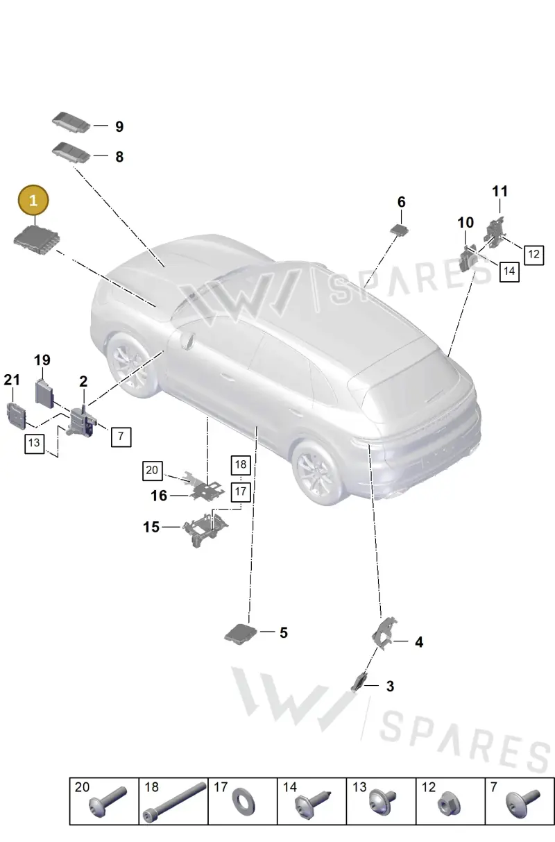 95890730910 — Porsche Cayenne Coupe (2023-2023) diagram p60901000, position 1