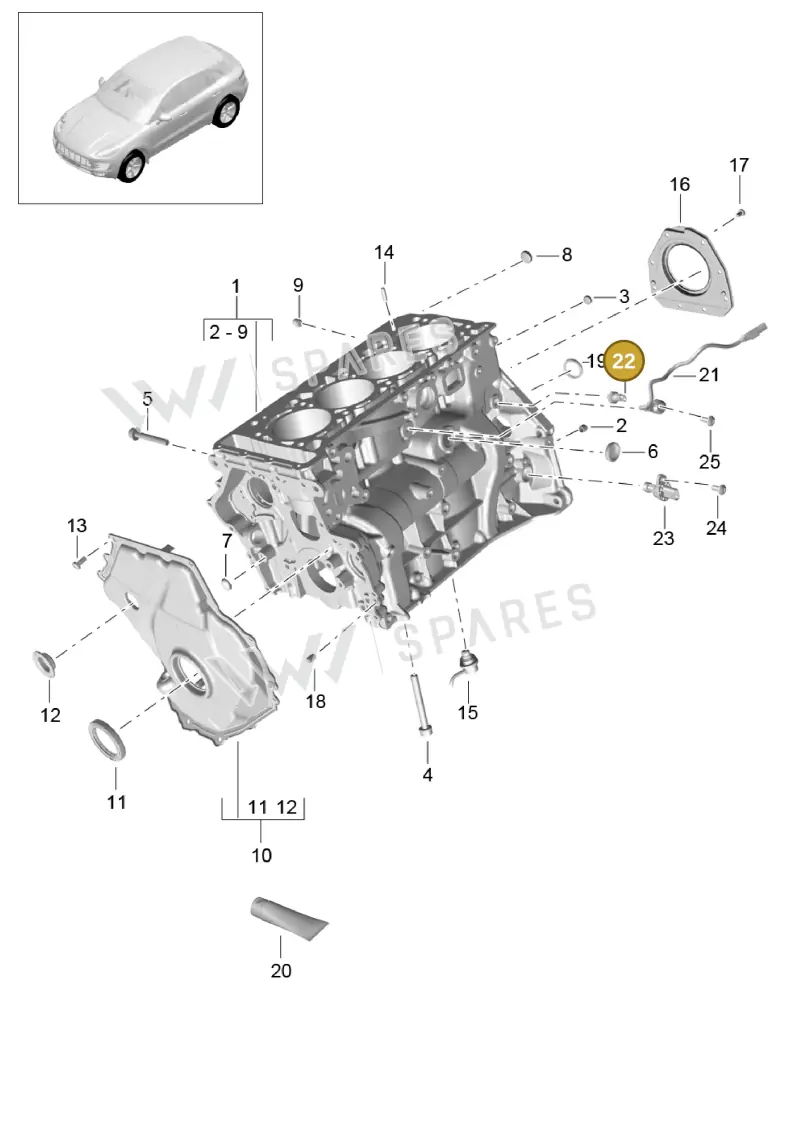 95891908100 — Porsche Macan GTS (2013-2018) diagram p44101050, position 22