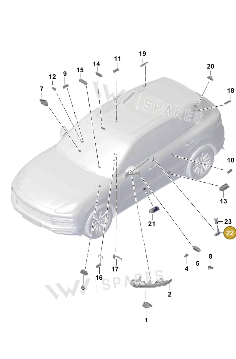 958919238 — Porsche Cayenne (2017-2023) diagram p51903005, position 22
