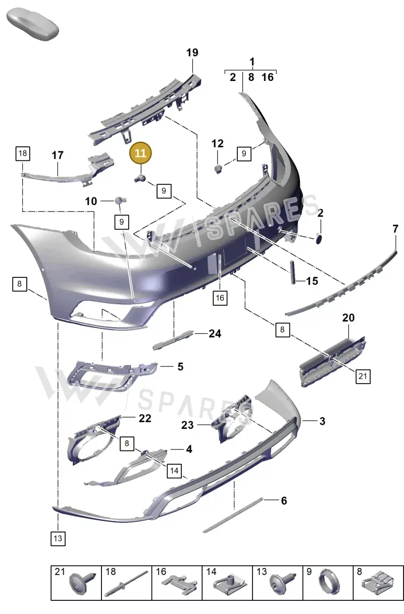 95891927500G2X — Porsche 992 Sport Classic (2020-) diagram p57802500, position 11