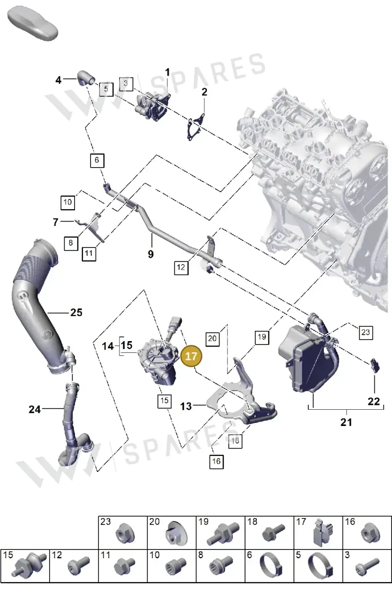 95897183000 — Porsche Cayenne Coupe (2023-2023) diagram p60108000, position 17
