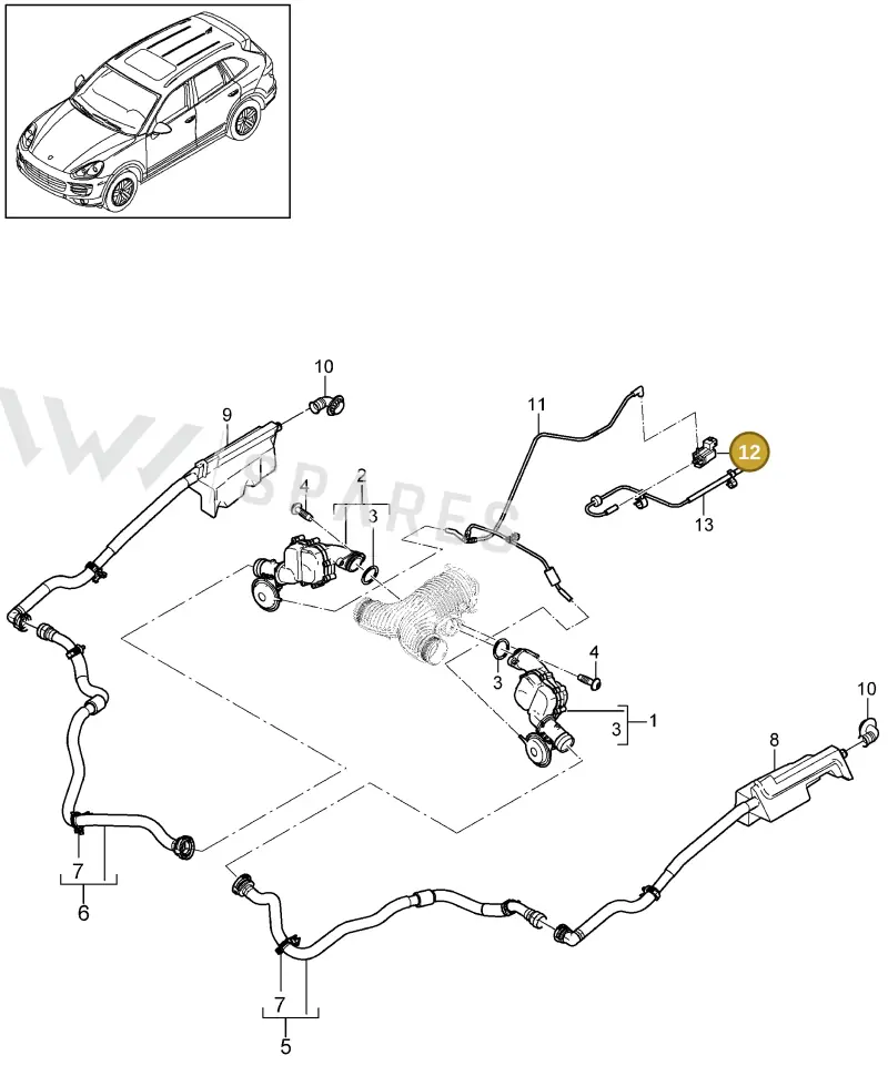 95897191800 — Porsche Cayenne (2010-2018) diagram p37107073, position 12