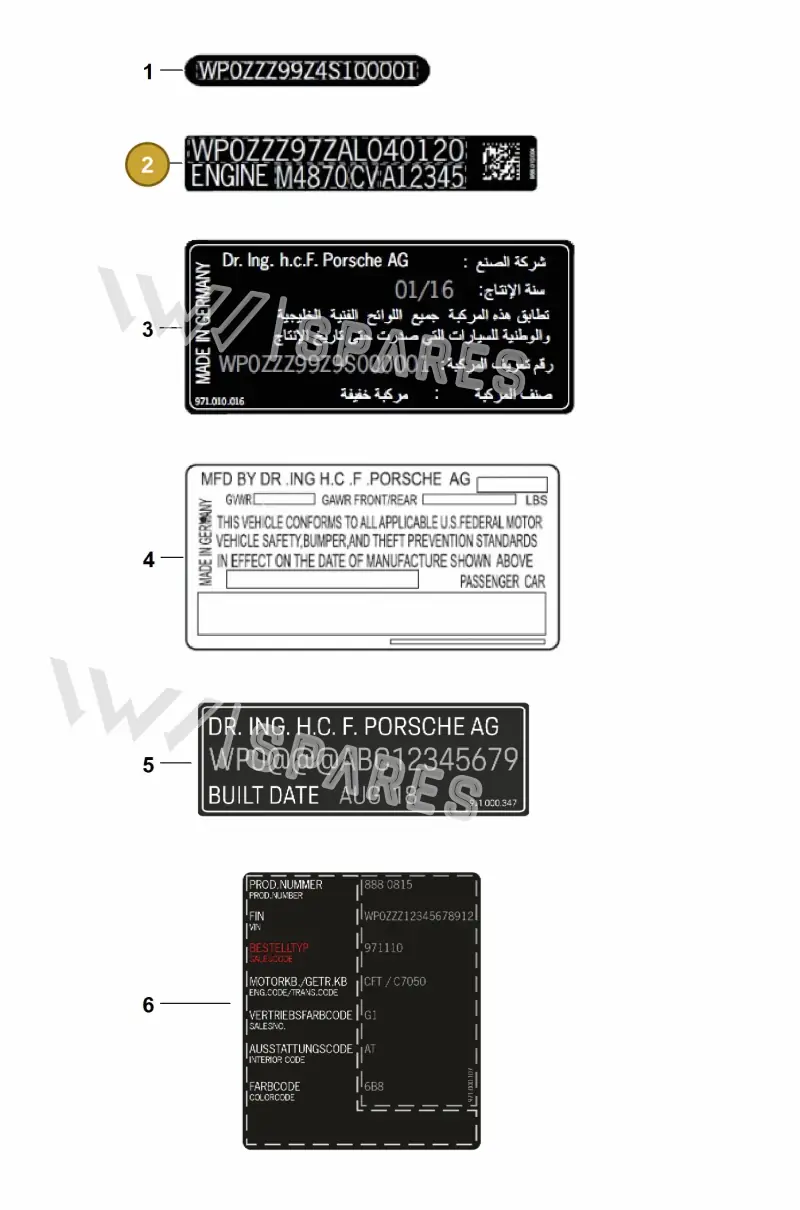 95B010004 — Porsche Panamera (2016-2020) diagram p49003010, position 2