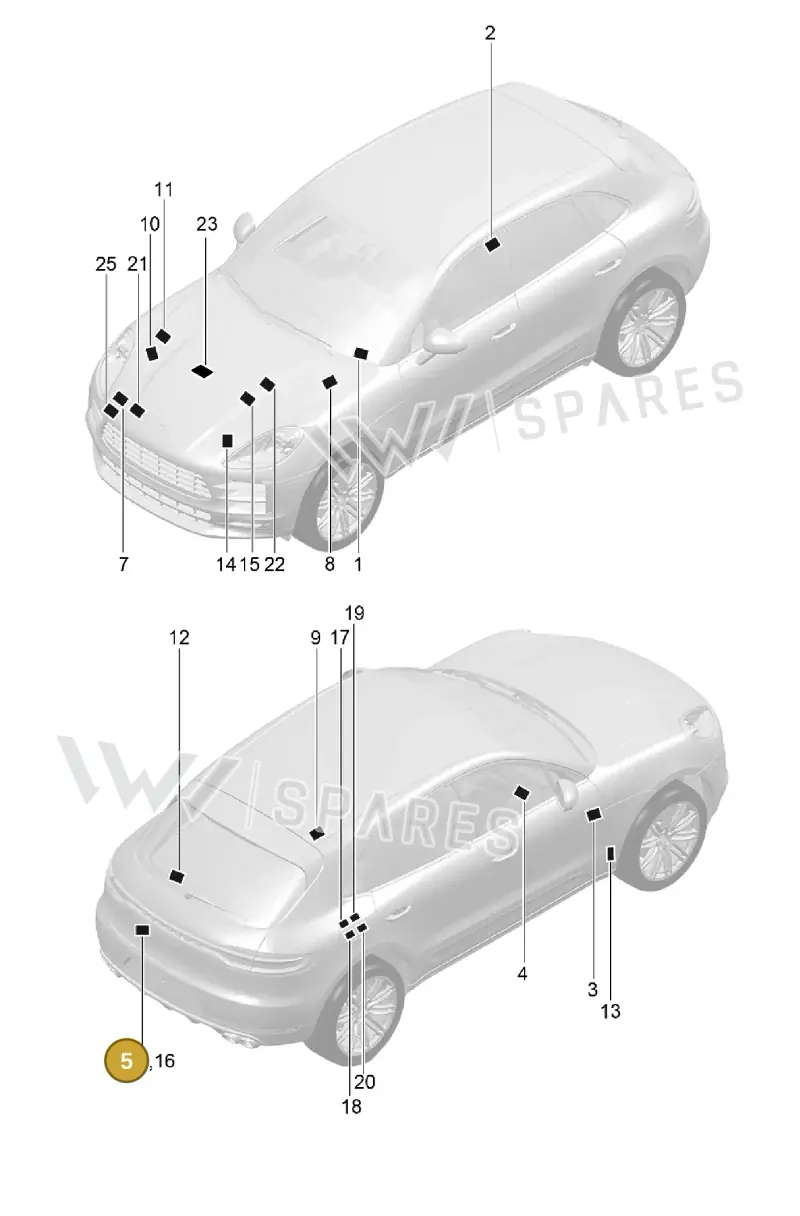 95B010004A — Porsche Macan (2018-2022) diagram p52003000, position 5