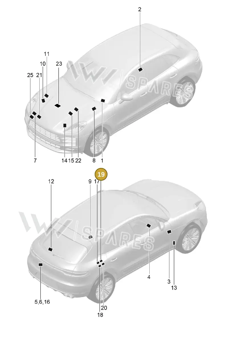 95B010013B — Porsche Macan (2018-2022) diagram p52003000, position 19