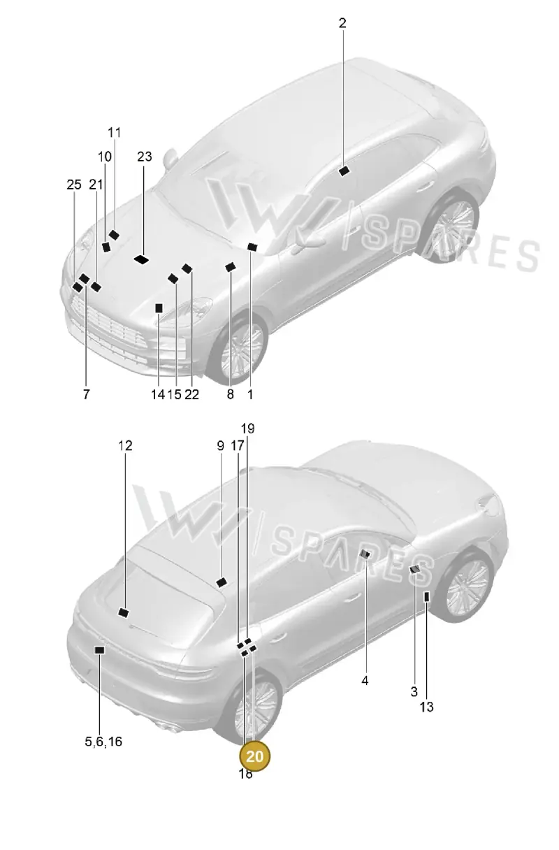 95B010013H — Porsche Macan (2018-2022) diagram p52003000, position 20