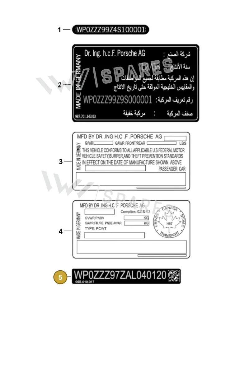 95B010017 — Porsche 911 (2016-2019) diagram p38003010, position 5
