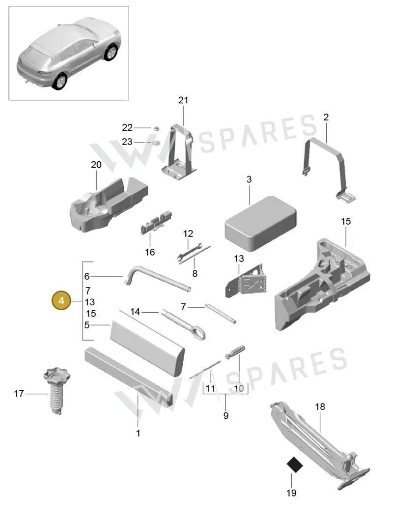 95B012106 — Porsche Macan (2013-2018) diagram p44001000, position 4