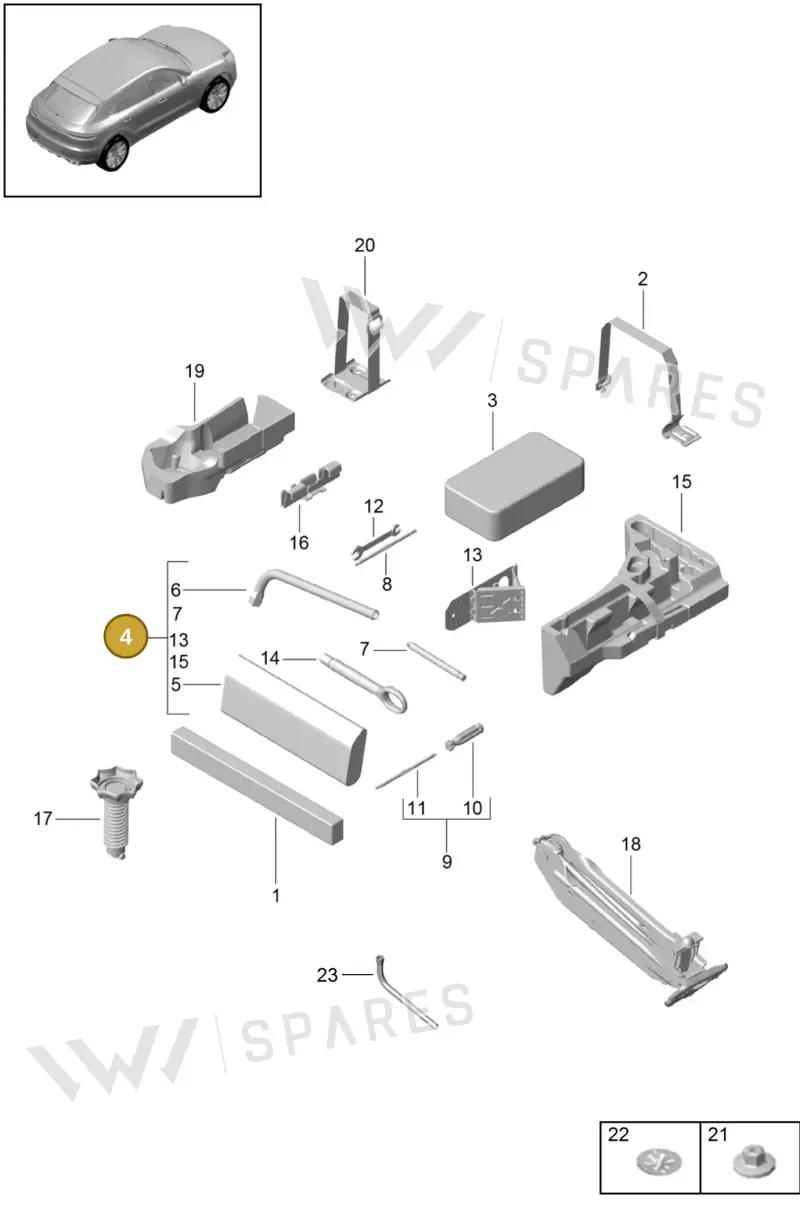 95B012106 — Porsche Macan (2018-2022) diagram p52001000, position 4