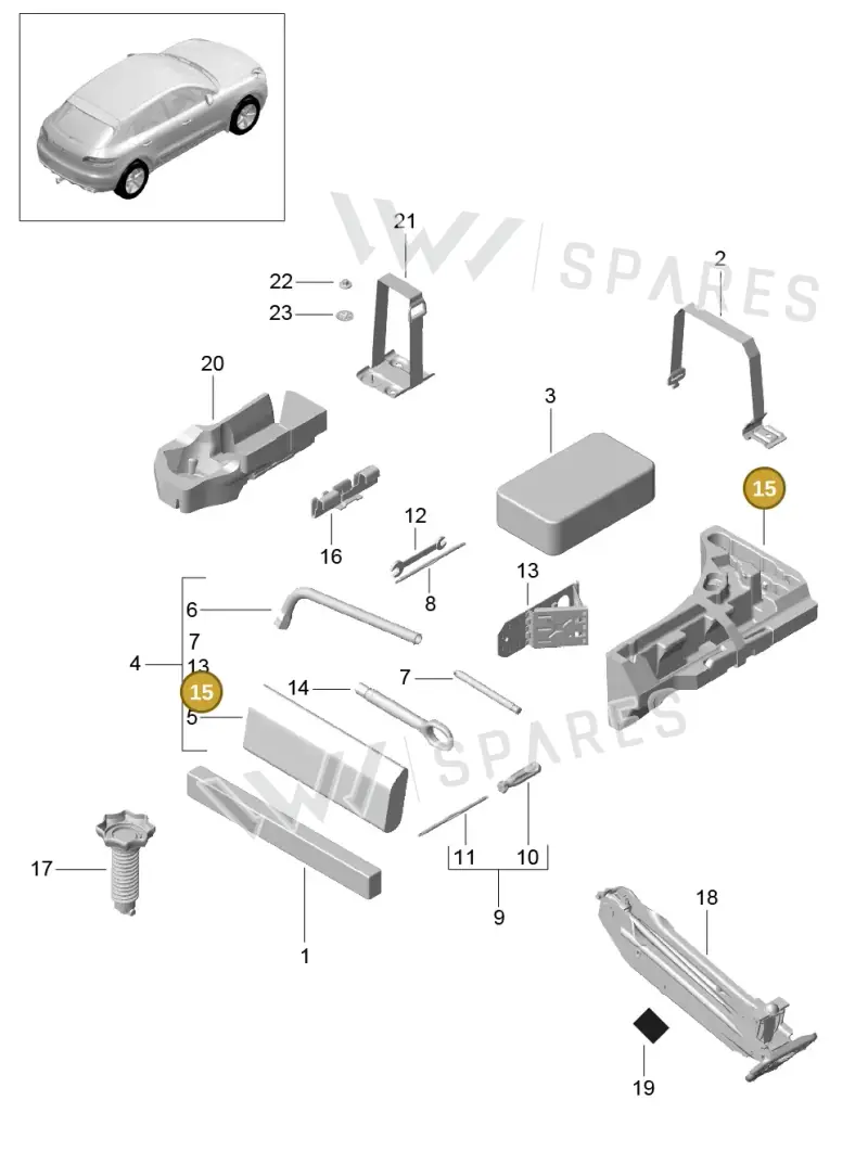95B012109A — Porsche Macan (2013-2018) diagram p44001000, position 15